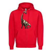 Red brachiosaurus Zipper Hoodie - Artiststas