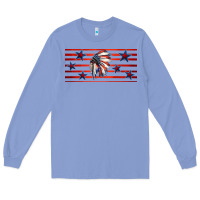 Colony Blue patriotic native american headdress 16oz libbey cup Long Sleeve Tee - HRA Design Shop