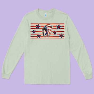 Patriotic Native American Headdress 16oz Libbey Cup Long Sleeve Tee Designed By Hra Design Shop