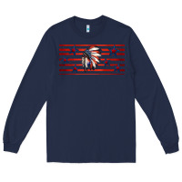 Navy patriotic native american headdress 16oz libbey cup Long Sleeve Tee - HRA Design Shop