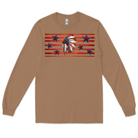 Toasted Coconut patriotic native american headdress 16oz libbey cup Long Sleeve Tee - HRA Design Shop