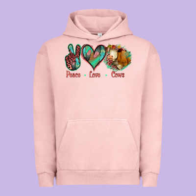 Peace Love Cows Urban Hoodie Designed By Bettercallsaul