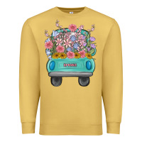 Antique Gold truck with flowers malia Premium Sweatshirt - MaliasSmallBusiness
