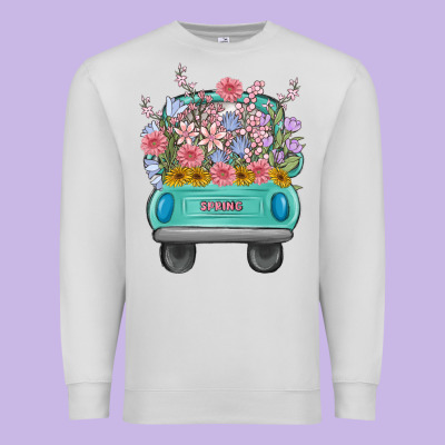 Truck With Flowers Malia Premium Sweatshirt Designed By Maliassmallbusiness
