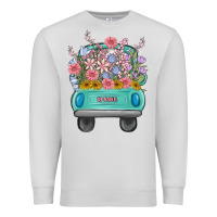 Dove Grey truck with flowers malia Premium Sweatshirt - MaliasSmallBusiness