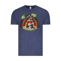 Vintage Denim ladybuy gnomies rainbow Vintage Tee - BarkalooDesign