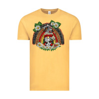 Vintage Mustard ladybuy gnomies rainbow Vintage Tee - BarkalooDesign