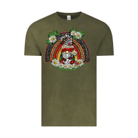 Vintage Olive ladybuy gnomies rainbow Vintage Tee - BarkalooDesign