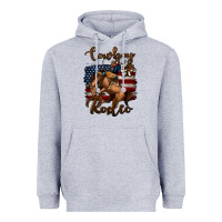 Heather Grey Cowboy Up Rodeo Bucking Bronco Heavyweight Hoodie - Jasminsmagicworld