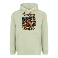 Matcha Cowboy Up Rodeo Bucking Bronco Heavyweight Hoodie - Jasminsmagicworld