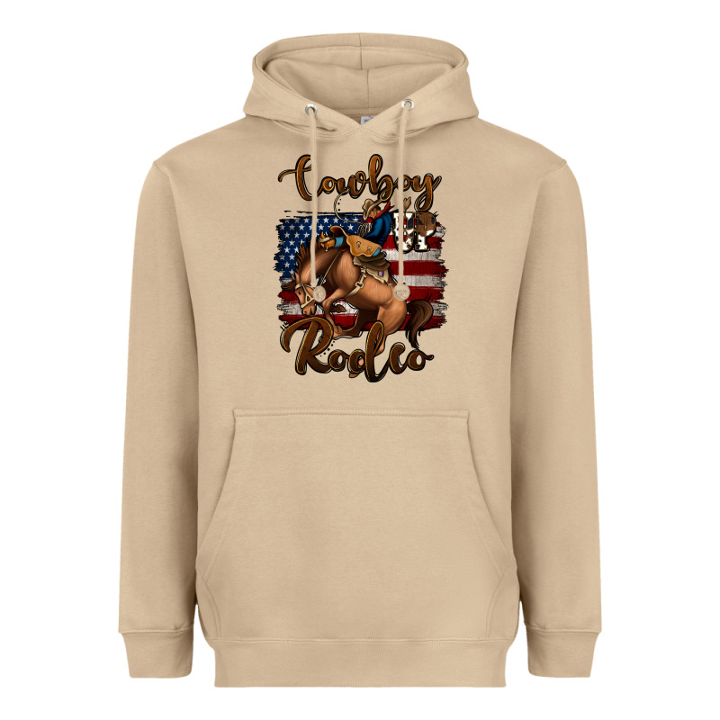 Cowboy Up Rodeo Bucking Bronco Heavyweight Hoodie by Jasminsmagicworld | Teevron