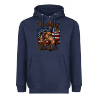 Navy Cowboy Up Rodeo Bucking Bronco Heavyweight Hoodie - Jasminsmagicworld