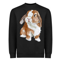 Black Cute Bunny Heavyweight Sweatshirt - RanaPortraitStore