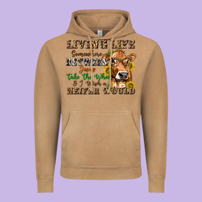 Living Life Somewhere Between Jesus Take The Wheel Vintage Hoodie Designed By Texasbilliewilder