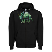 Black dinosaur triceratops Zipper Hoodie - Artiststas