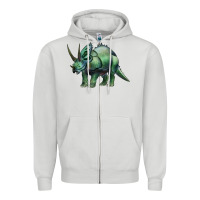 Dove Grey dinosaur triceratops Zipper Hoodie - Artiststas