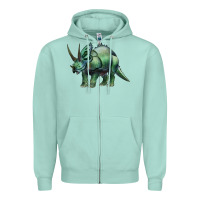 Seafoam dinosaur triceratops Zipper Hoodie - Artiststas
