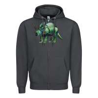 Smoke dinosaur triceratops Zipper Hoodie - Artiststas