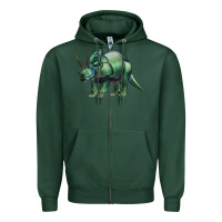 Sports Green dinosaur triceratops Zipper Hoodie - Artiststas