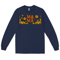 Navy sunflowers and butterflies mama 16oz libbey cup Long Sleeve Tee - HRA Design Shop