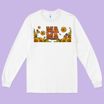 Sunflowers And Butterflies Mama 16oz Libbey Cup Long Sleeve Tee Designed By Hra Design Shop