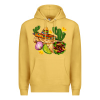 Antique Gold burrito  with sombrero and union with cactus Premium Hoodie - AdoDesignShop