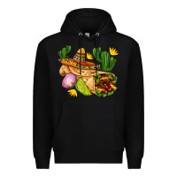 Black burrito  with sombrero and union with cactus Premium Hoodie - AdoDesignShop