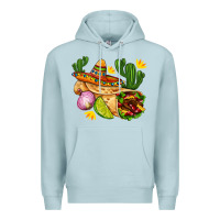 Blue Mist burrito  with sombrero and union with cactus Premium Hoodie - AdoDesignShop