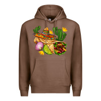Chestnut burrito  with sombrero and union with cactus Premium Hoodie - AdoDesignShop