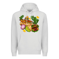 Dove Grey burrito  with sombrero and union with cactus Premium Hoodie - AdoDesignShop