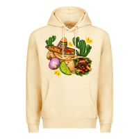Pina Colada burrito  with sombrero and union with cactus Premium Hoodie - AdoDesignShop