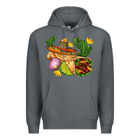 Rock burrito  with sombrero and union with cactus Premium Hoodie - AdoDesignShop