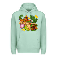 Seafoam burrito  with sombrero and union with cactus Premium Hoodie - AdoDesignShop