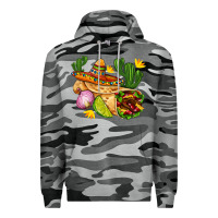 Slate Camo burrito  with sombrero and union with cactus Premium Hoodie - AdoDesignShop