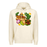 Tofu burrito  with sombrero and union with cactus Premium Hoodie - AdoDesignShop
