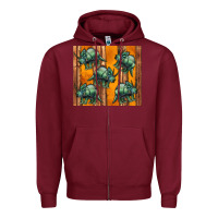 Burgundy dinosaur triceratops Zipper Hoodie - Artiststas