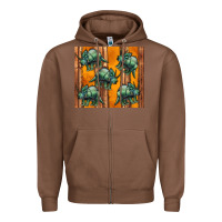 Chestnut dinosaur triceratops Zipper Hoodie - Artiststas