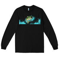 Black jumping bass fishing 16oz libbey cup Long Sleeve Tee - HRA Design Shop