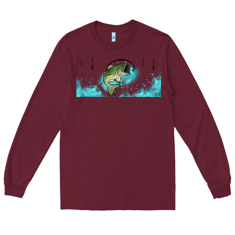 Jumping Bass Fishing 16oz Libbey Cup Long Sleeve Tee by HRA Design Shop | Teevron