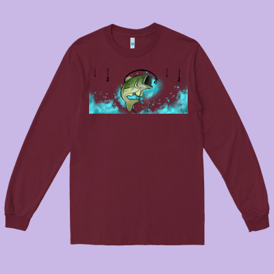 Jumping Bass Fishing 16oz Libbey Cup Long Sleeve Tee Designed By Hra Design Shop