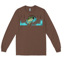 Chestnut jumping bass fishing 16oz libbey cup Long Sleeve Tee - HRA Design Shop