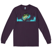 Plum jumping bass fishing 16oz libbey cup Long Sleeve Tee - HRA Design Shop