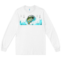 White jumping bass fishing 16oz libbey cup Long Sleeve Tee - HRA Design Shop