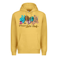 Antique Gold peace love nails bbs Premium Hoodie - BundleAndBundleShop