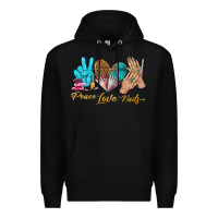 Black peace love nails bbs Premium Hoodie - BundleAndBundleShop
