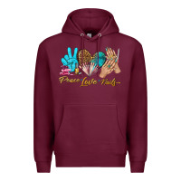 Burgundy peace love nails bbs Premium Hoodie - BundleAndBundleShop