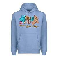 Colony Blue peace love nails bbs Premium Hoodie - BundleAndBundleShop