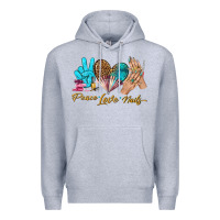 Heather Grey peace love nails bbs Premium Hoodie - BundleAndBundleShop