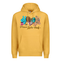 Mustard peace love nails bbs Premium Hoodie - BundleAndBundleShop