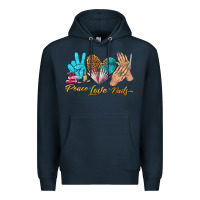 Navy peace love nails bbs Premium Hoodie - BundleAndBundleShop